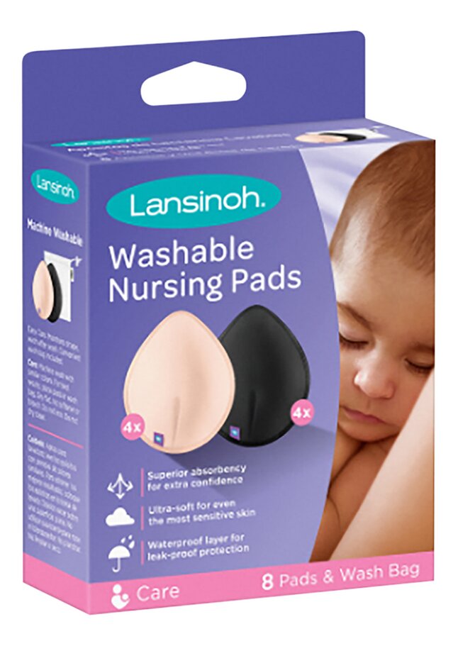 Lansinoh Compresses d’allaitement lavables - 8 pièces