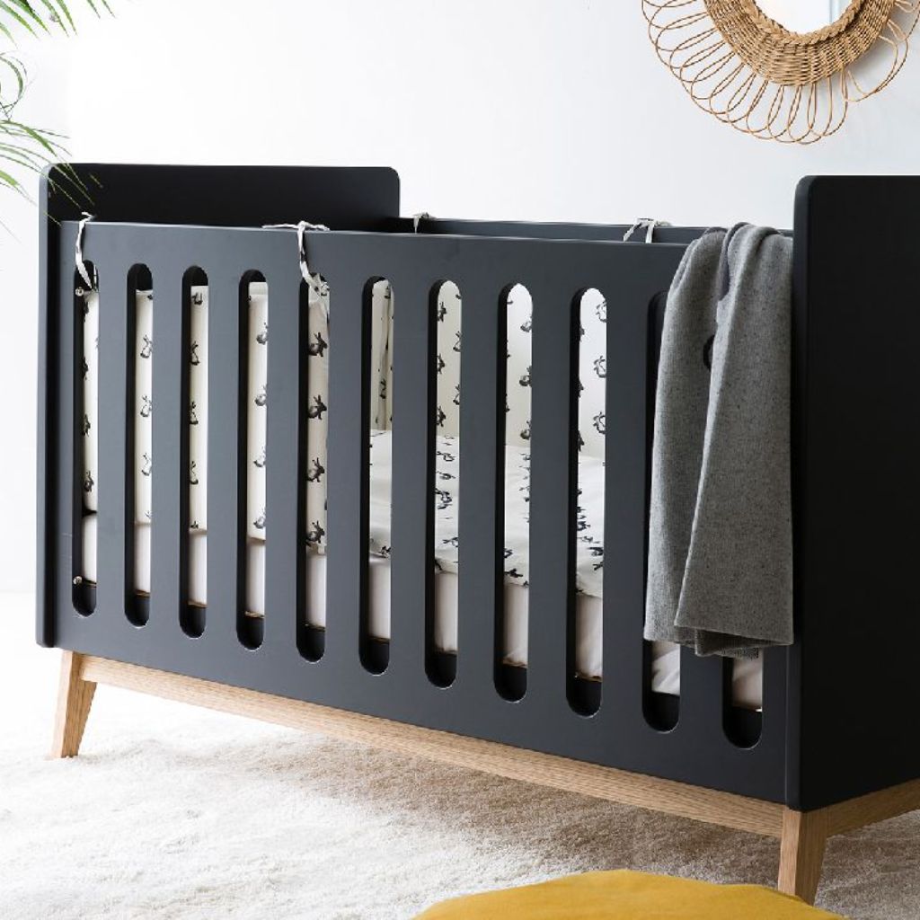 Pericles Omvormbaar babybed Pure black L 140 x B 70 cm