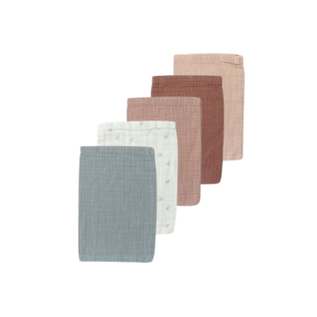 Dreambee Gant de toilette hydrophile Essentials rose-gris-blanc - 5 pièces